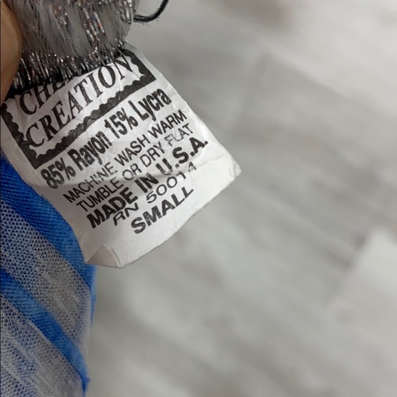 Cheryl Blue & Whitr Strip Long Sleeve Crop Blouse - Picture 5 of 6